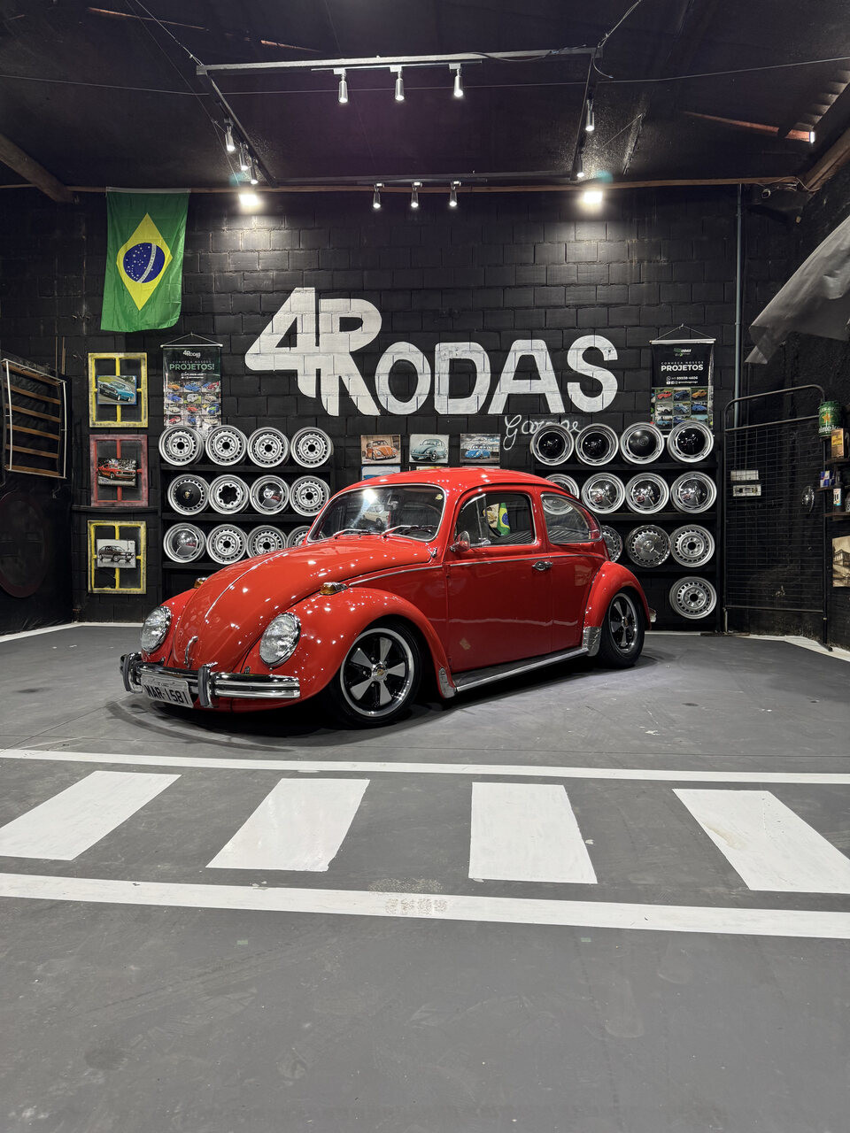 Fusca vermelho clássico restaurado
